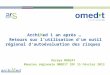ArchiMed 1 an après … Retours sur lutilisation dun outil régional dautoévaluation des risques Doreya MONZAT Réunion régionale OMEDIT IDF 15 Février 2013