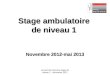 Stage ambulatoire de niveau 1 Novembre 2012-mai 2013 accueil des internes stage de niveau 1 - Novembre 2012