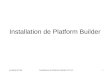 Jc/md/lp-01/06Installation de Platform Builder CE 4.21 Installation de Platform Builder