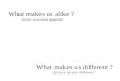 What makes us alike ? Quest –ce qui nous rapproche? What makes us different ? Quest ce qui nous différencie ?