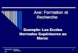 Nadia Mawfik ENS Rabat Rifeff Oran 2005 1 Axe: Formation et Recherche Exemple: Les Ecoles Normales Supérieures au Maroc