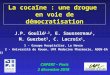 La cocaïne : une drogue en voie de démocratisation J.P. Goullé 1,2, E. Saussereau 1, M. Guerbet 2, C. Lacroix 1, 1 - Groupe Hospitalier, Le Havre 2 - Université