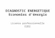 DIAGNOSTIC ENERGETIQUE Economies dénergie Licence professionnelle E2D2