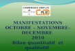 MANIFESTATIONS OCTOBRE â€“ NOVEMBRE- DECEMBRE 2010 Bilan quantitatif et qualitatif