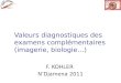 Valeurs diagnostiques des examens complémentaires (imagerie, biologie…) F. KOHLER NDjamena 2011