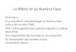 La filière riz au Burkina Faso Historique : La riziculture sest développé au Burkina faso autour des années 1960. o Par laménagement des plaines irriguées