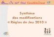 Synthèse des modifications « Règles de Jeu 2010 » 2 Légendes du diaporama Les logos OR 9 mars 2010 (Maj. 06 mai 2010) Dans les pages du diaporama, le