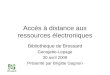 Accès à distance aux ressources électroniques Bibliothèque de Brossard Georgette-Lepage 30 avril 2009 Présenté par Brigitte Gagnon