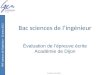 PNF sciences de l'ingénieur - 26 mars 2013 Bac sciences de lingénieur Évaluation de lépreuve écrite Académie de Dijon