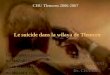 Le suicide dans la wilaya de Tlemcen CHU Tlemcen 2006-2007 Étude réalisée et présentée par: Dr. MAZARI Wafa Dr. MOKHTARI Soraya Dr. MRABET Djanat Assistée