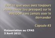 Présentation au CPAS 5 Avril 2012 Absences non assujetties Aucune cotisation versée au régimeAucun service crédité Absences non exonérées Cotisations