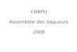 CRBPO Assemblée des bagueurs 2008. Points abordés Bilan Recherches (CRBPO, Laboratoire, Vigie- Nature) Bases de données baguage Demande de renouvellement