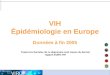 -1- VIH Épidémiologie en Europe Données à fin 2005 Toutes les données de ce diaporama sont issues du dernier rapport EURO-VIH
