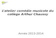 Latelier comédie musicale du collège Arthur Chaussy Année 2013-2014