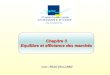 Cours : Michel GUILLARD Chapitre 3 Equilibre et efficience des marchés IUP Ingénéiérie Economique et Statistique