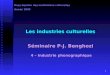 1 Les industries culturelles Séminaire P-J. Benghozi 4 – Industrie phonographique Dess Gestion des institutions culturelles Année 2005