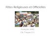 Fêtes Religieuses et Officielles Français 1442 Ch.7 leçon 2.1