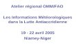 Atelier régional OMM/FAO Les Informations Météorologiques dans la Lutte Antiaccridienne 19 - 22 avril 2005 Niamey-Niger