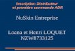Inscription Distributeur et première commande ADR NuSkin Entreprise Loana et Henri LOQUET NZW8733125