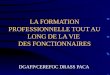 LA FORMATION PROFESSIONNELLE TOUT AU LONG DE LA VIE DES FONCTIONNAIRES DGAFP/CEREFOC DRASS PACA