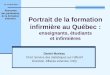 Portrait de la formation infirmière au Québec : enseignants, étudiants et infirmières Daniel Marleau Chef, Service des statistiques sur leffectif Direction,
