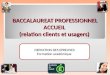 BACCALAUREAT PROFESSIONNEL ACCUEIL (relation clients et usagers) DEFINITION DES EPREUVES Formation académique