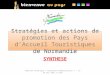 Stratégies et actions de promotion des Pays dAccueil Touristiques de Normandie SYNTHESE Réunion technique « Promotion-Communication » - le 26 mai 2011