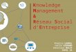 Knowledge Management & Réseau Social dEntreprise Khadija LAARAJ Joëlle LEGRAND Dominique WALLE CAFEL 24