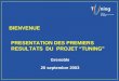 PRESENTATION DES PREMIERS RESULTATS DU PROJET TUNING Grenoble 20 septembre 2003 BIENVENUE
