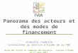 Panorama des acteurs et des modes de financement Isabelle Jaumotte Conseillère au Service dEtude de la FWA Union des Villes et Communes des Wallonie -