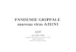 1 PANDEMIE GRIPPALE nouveau virus A/H1N1 ADF 1er juillet 2009 Dominique TRICARD (mission dappui IGAS) Sophie LE BRIS (PJJ) Anne-Marie TAHRAT (DGAS)
