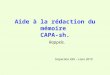 Aide à la rédaction du mémoire CAPA-sh. Rappels. Inspection ASH – Laon 2010