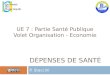 DÉPENSES DE SANTÉ P. Staccini UE 7 : Partie Santé Publique Volet Organisation - Economie