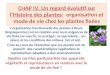CHAP IV. Un regard évolutif sur lHistoire des plantes: organisation et mode de vie chez les plantes fixées Lorganisation fonctionnelle des plantes à fleurs