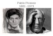 Pablo Picasso 1881 -1973. La p©riode Bleue (1901-1904) La notion de"p©riode bleue" insiste plus particuli¨rement sur la teinte monochrome qui pr©domine