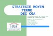 STRATEGIE MOYEN TERME DES CGA Réflexions groupe de travail FCGA présidé par Claude GUILLAUME Membres de la commission : Alain CONESA Régis LASSELIN Michel
