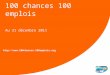 100 chances 100 emplois 1 - Division - Name – Date 100 chances 100 emplois Au 31 décembre 2011 