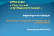République du Sénégal Etat de lieux et perspectives du secteur eau et assainissement Rapport pays- Août 2009