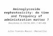 Aminoglycoside nephrotoxicity: do time and frequency of administration matter ? Beauchamp. D, COCCM, 2001, 7: 401-408. Julie Francès-Moussi (Marseille)