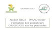 Décembre 2013 Atelier RECA – PPAAO Niger Formation des animateurs OP/GSC/GIE sur les pesticides