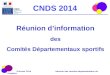 8 février 2014 Réunion des comités départementaux du Finistère CNDS 2014 Réunion dinformation des Comités Départementaux sportifs