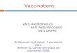 Vaccinations ANTI HAEMOPHILUS ANTI PNEUMOCOQUE ANTI GRIPPE Dr Bayoudh Lajili Hayet- 7 novembre 2012 Membre du Comité technique de vaccination DSSB