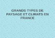 GRANDS TYPES DE PAYSAGE ET CLIMATS EN FRANCE. Climats en France Définitions CLIMAT : Ensemble des types de temps qui se succèdent sur une année. Le climat