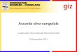 Développement Economique Accords sino-congolais Coopération Internationale Allemande (GIZ) 02 Novembre 2011