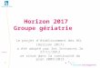 Horizon 2017 Groupe gériatrie Le projet détablissement des HCL (Horizon 2017) a été adopté par les Instances le 27/11/2013 se situe dans la continuité