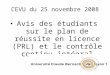 CEVU du 25 novembre 2008 Avis des étudiants sur le plan de réussite en licence (PRL) et le contrôle continu intégral (CCI)