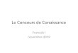 Le Concours de Conaissance Francais I novembre 2012