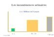 Les incontinences urinaires 3- 5 + 60 ans 40 - 50 3 à 5 Millions de Français 7 mars 2000