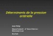 Déterminants de la pression artérielle Ivan Philip Département dAnesthésie-Réanimation Bichat