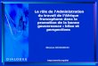 Http:// Le rôle de lAdministration du travail de lAfrique francophone dans la promotion de la bonne gouvernance : bilan et perspectives